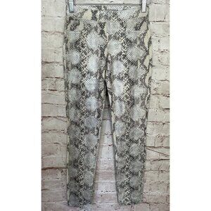 Tractr Girls Leggings Pants Snakeskin Print Stretch Pull On Ivory Gray Size 10